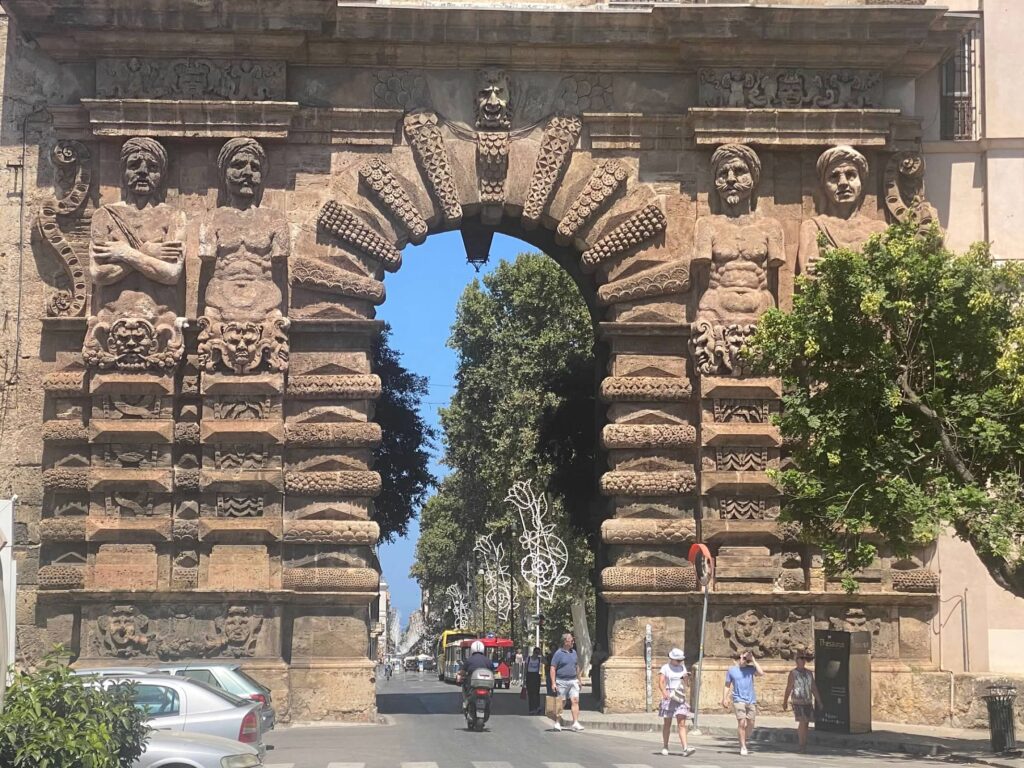 Old city gate Palermo in the afternoon