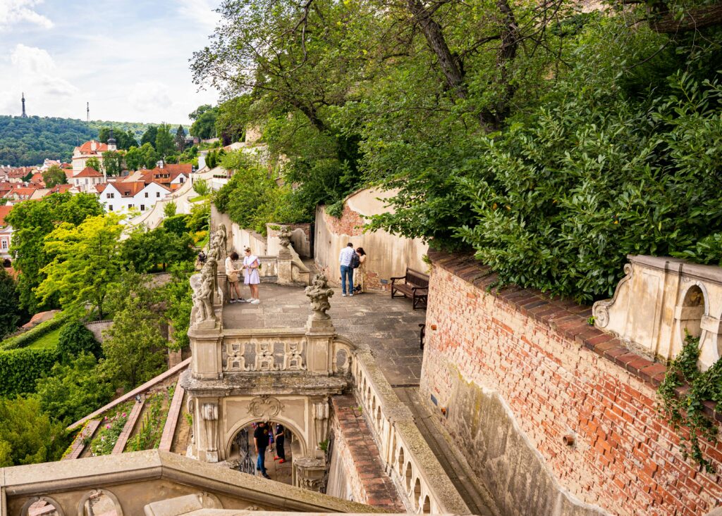 The walled gardens of Prague Castle in Prague, CR